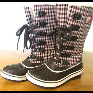 Sorel plaid waterproof winter boots